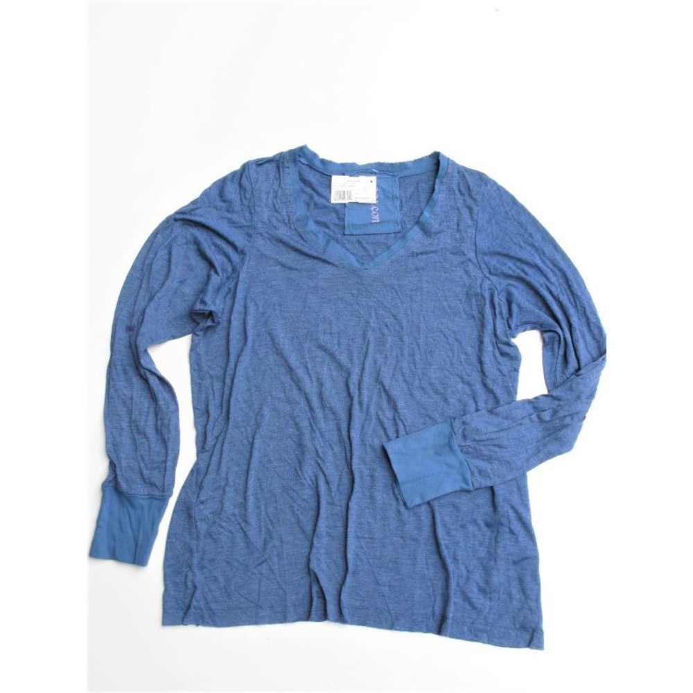 Lisa Kline Garcon V Neck Thermal Tee Long Sleeve